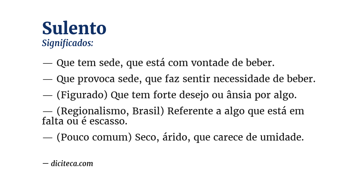 Significado de sulento