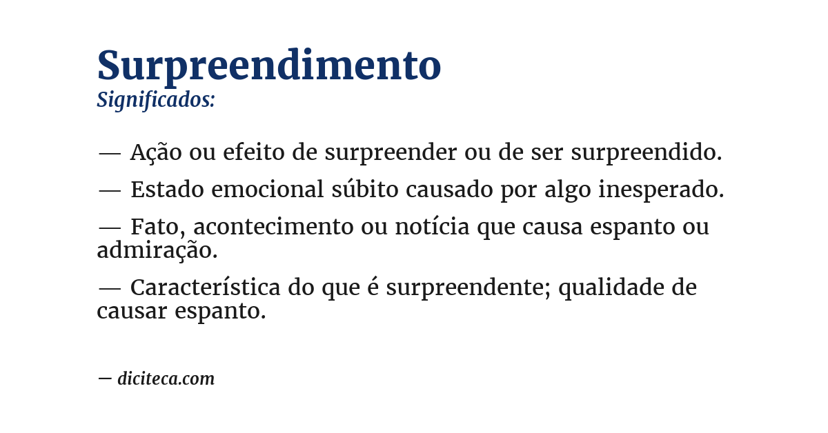 Significado de surpreendimento