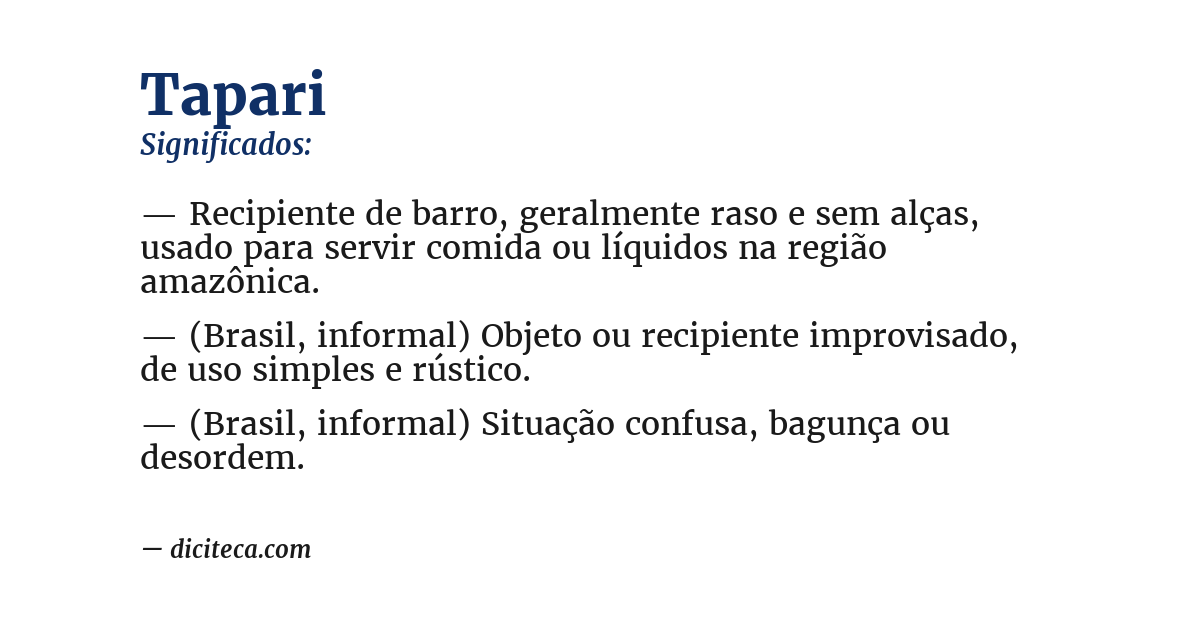 Significado de tapari