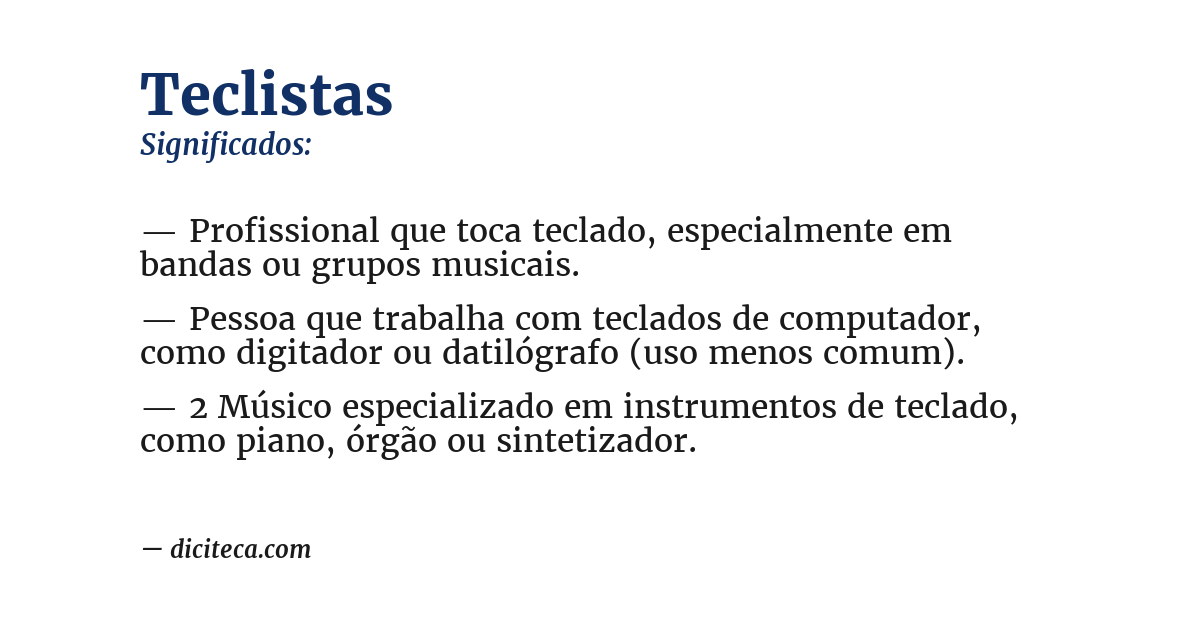 Significado de teclistas