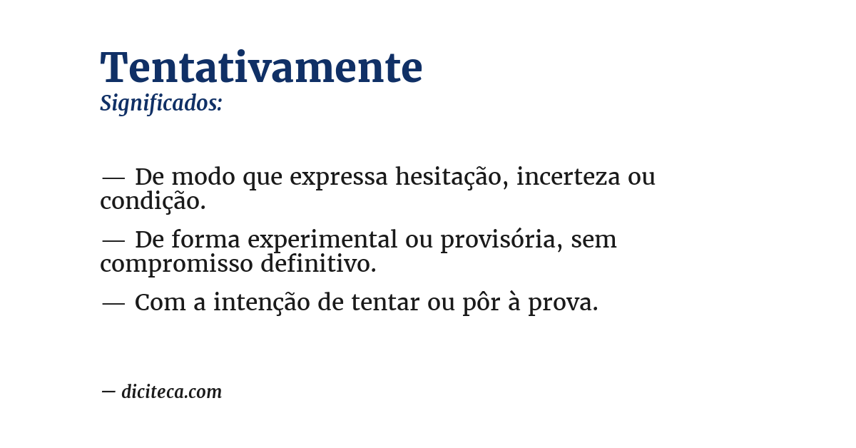 Significado de tentativamente