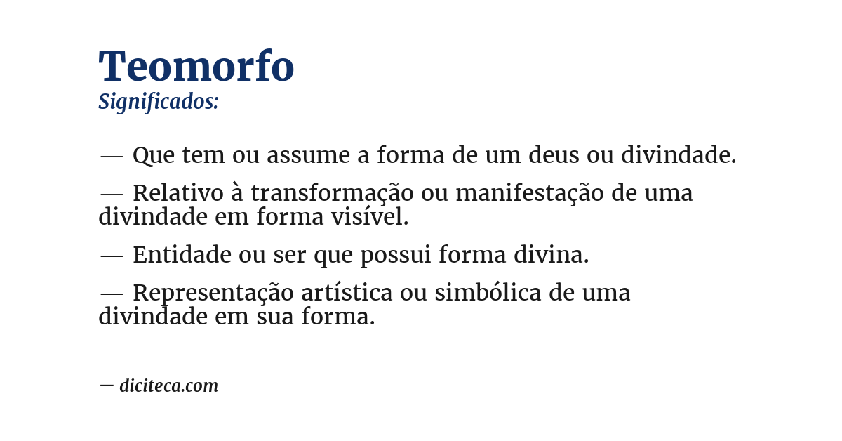 Significado de teomorfo