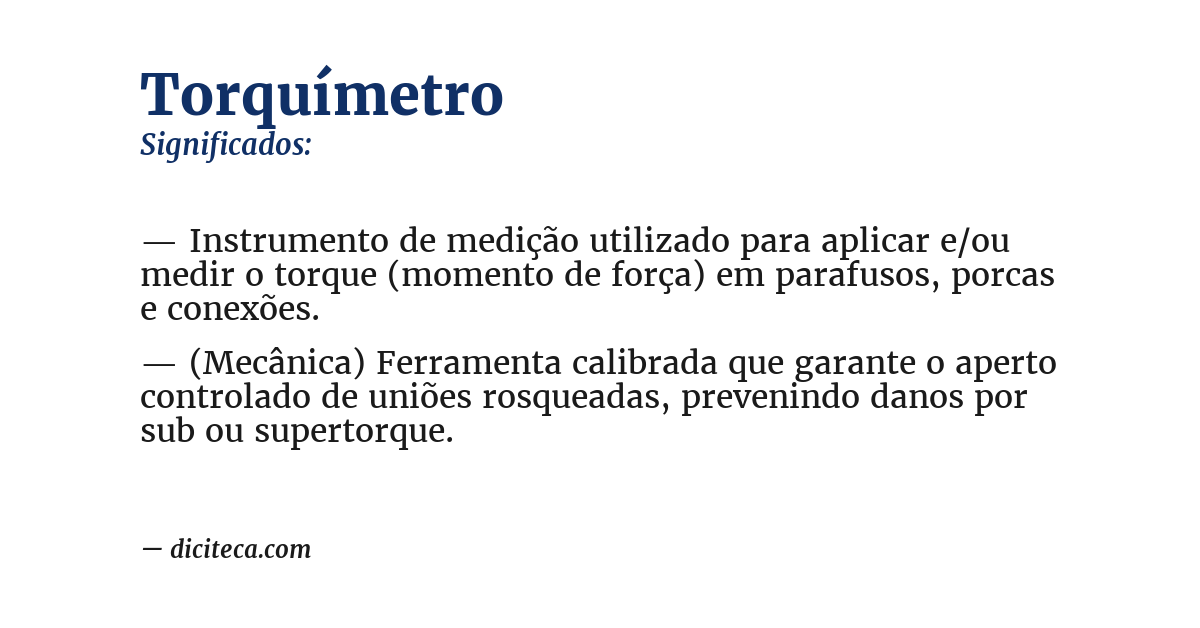 Significado de torquímetro