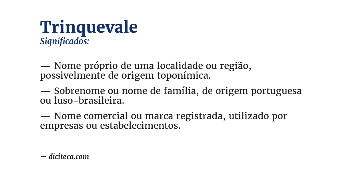Significado de trinquevale