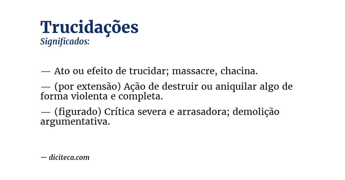 Significado de trucidações