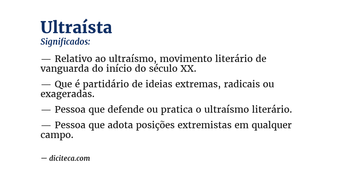 Significado de ultraísta