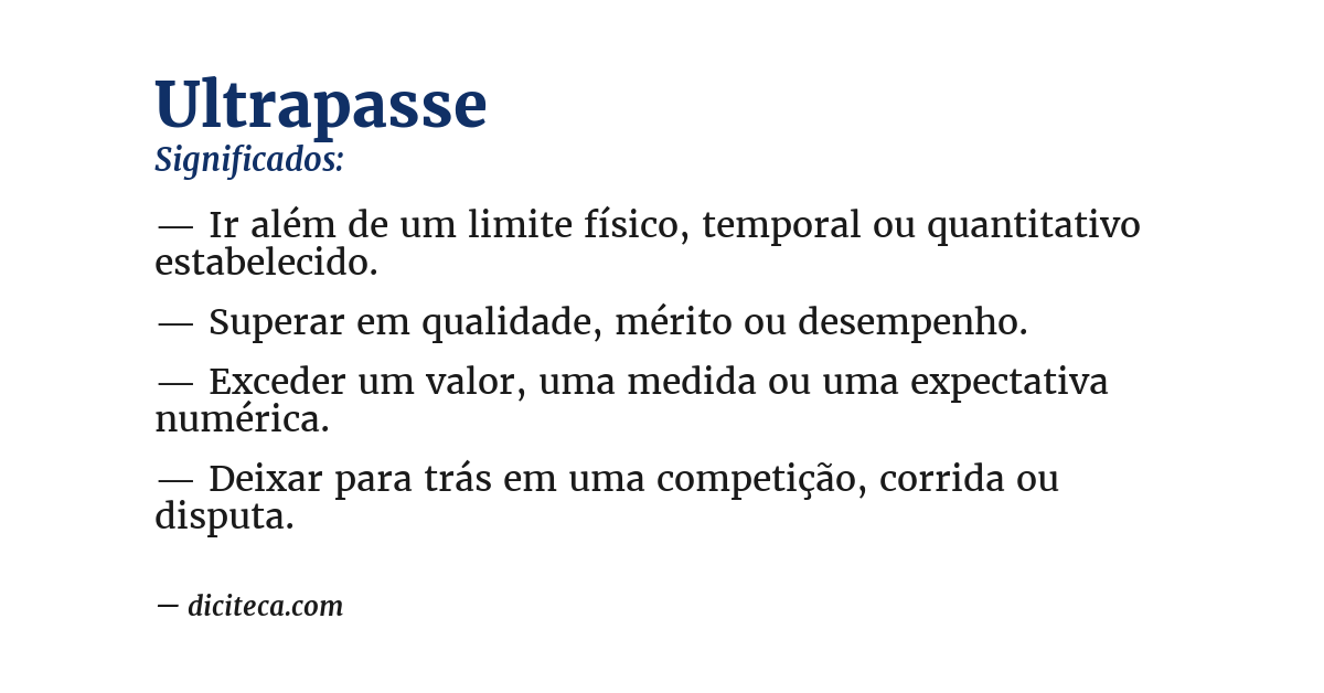 Significado de ultrapasse