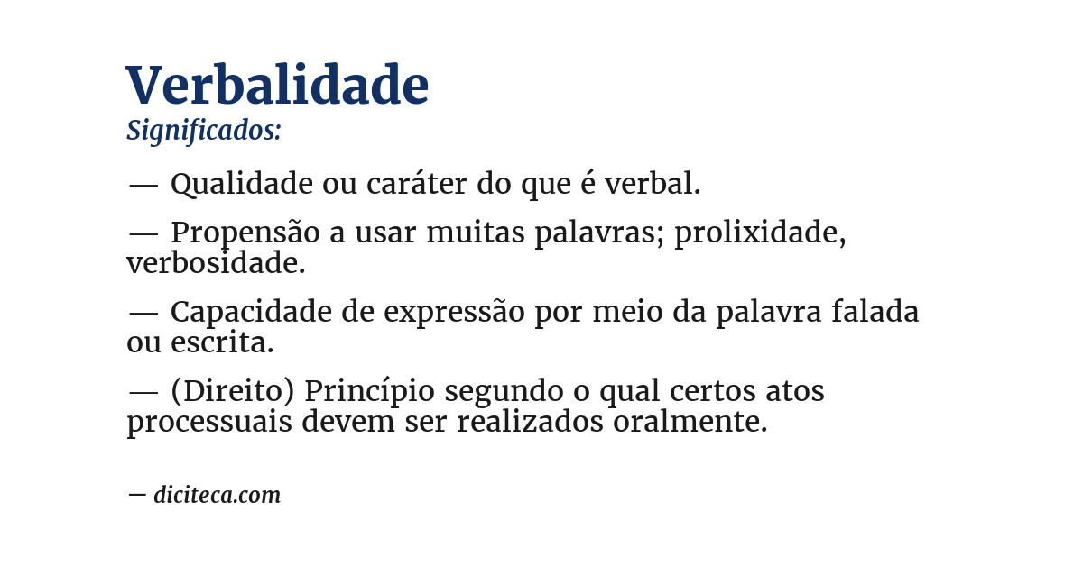 Significado de verbalidade