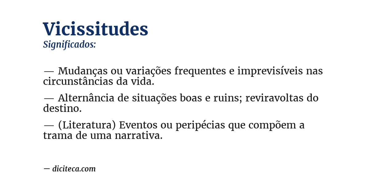 Significado de vicissitudes