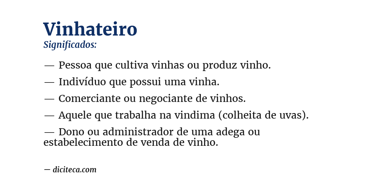 Significado de vinhateiro