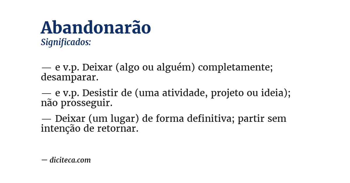 Significado de abandonarão