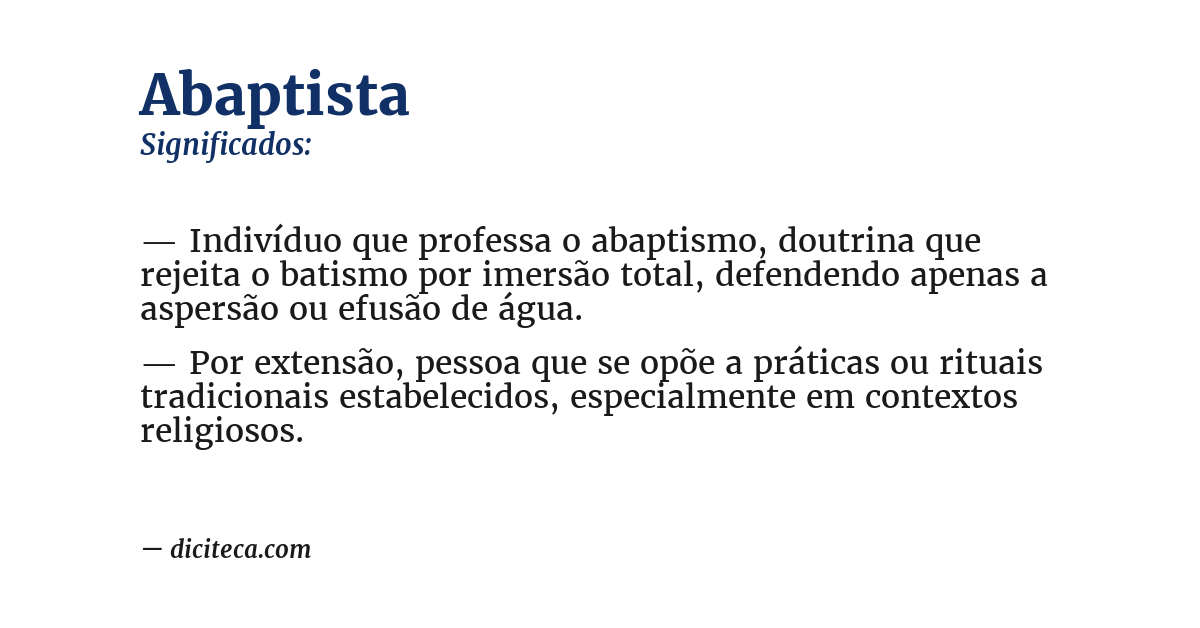 Significado de abaptista