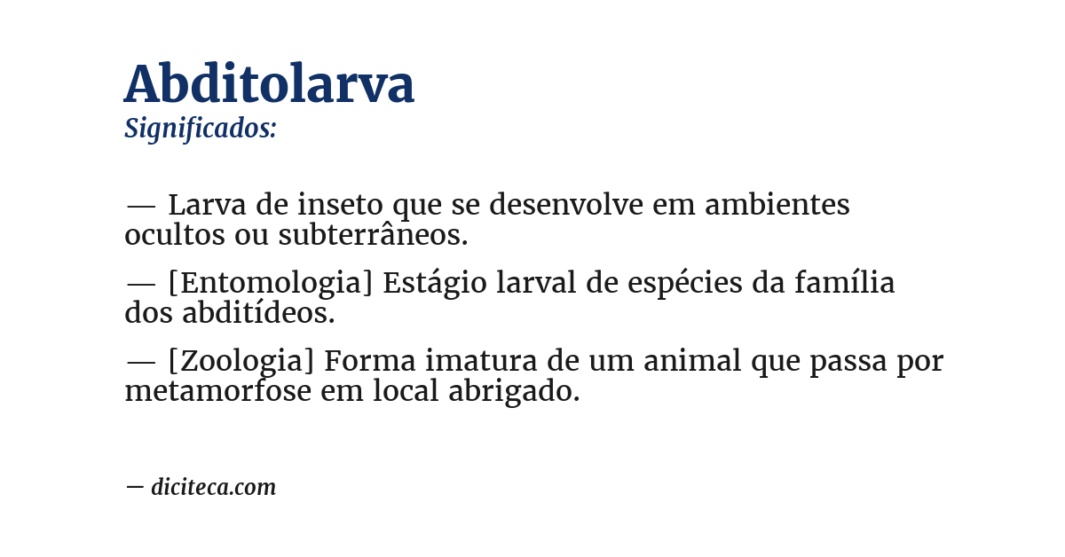Significado de abditolarva
