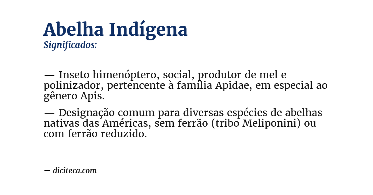 Significado de abelha indígena