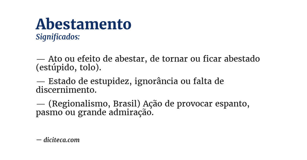 Significado de abestamento