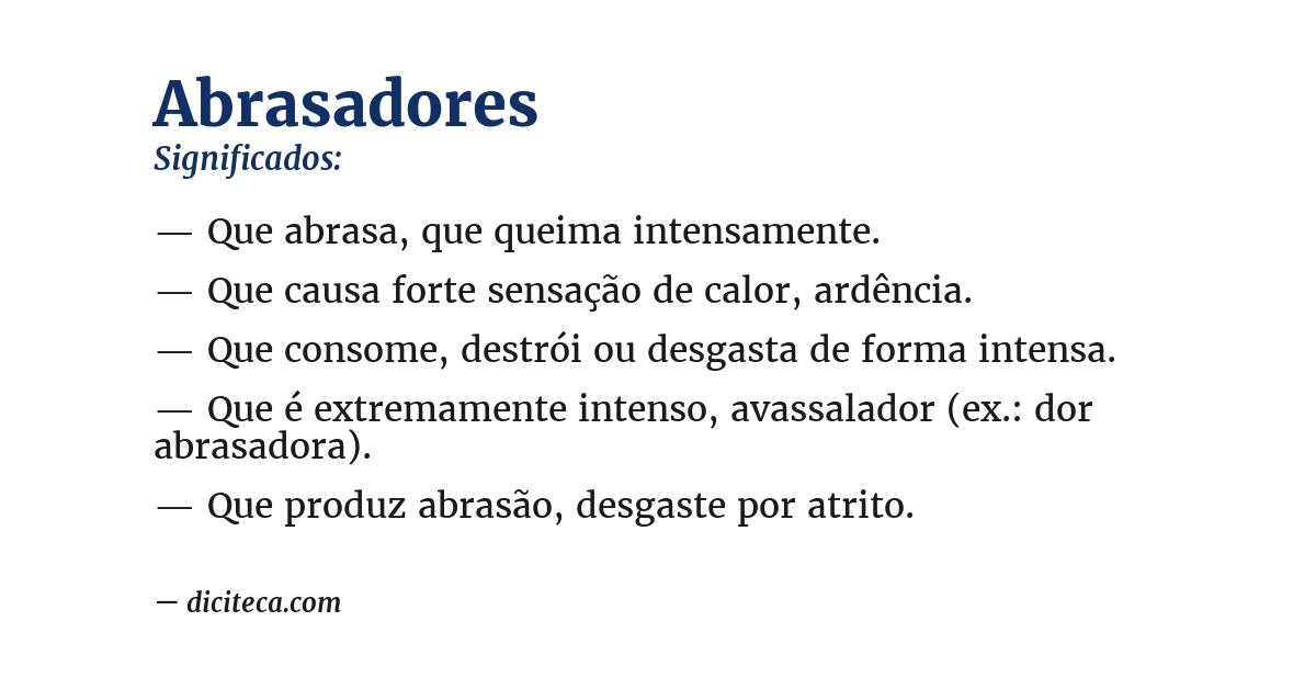 Significado de abrasadores