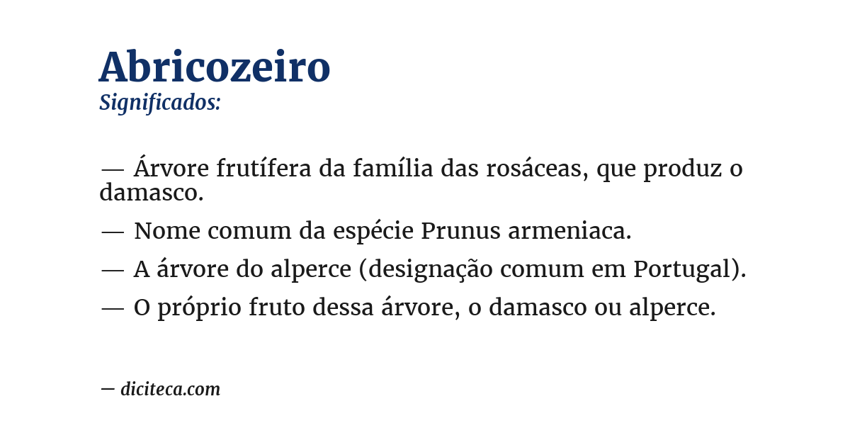 Significado de abricozeiro