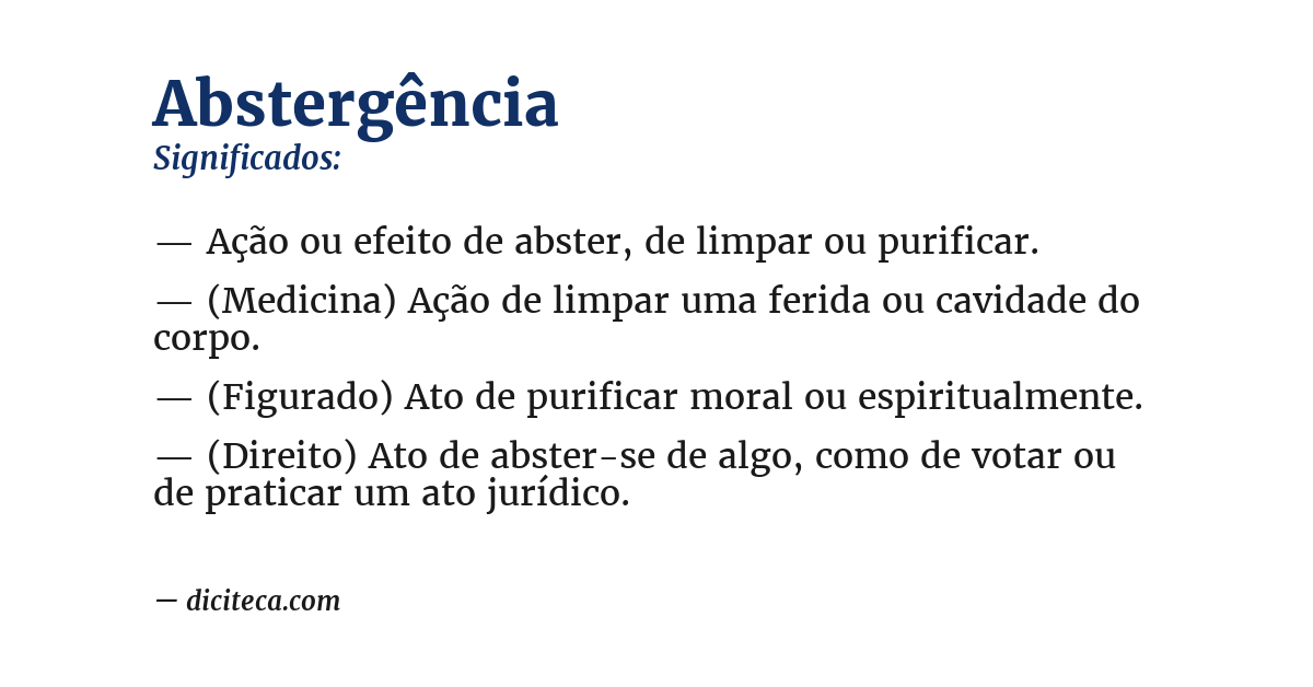 Significado de abstergência
