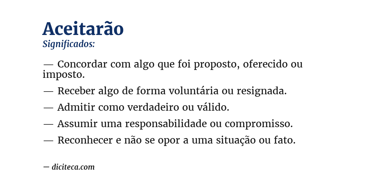 Significado de aceitarão