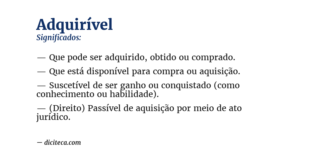 Significado de adquirível