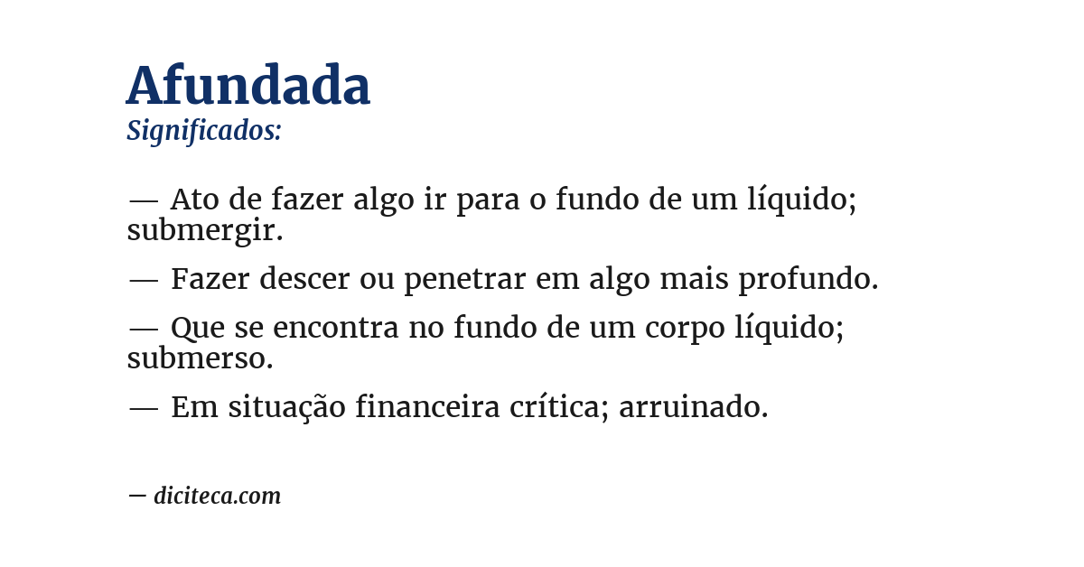 Significado de afundada