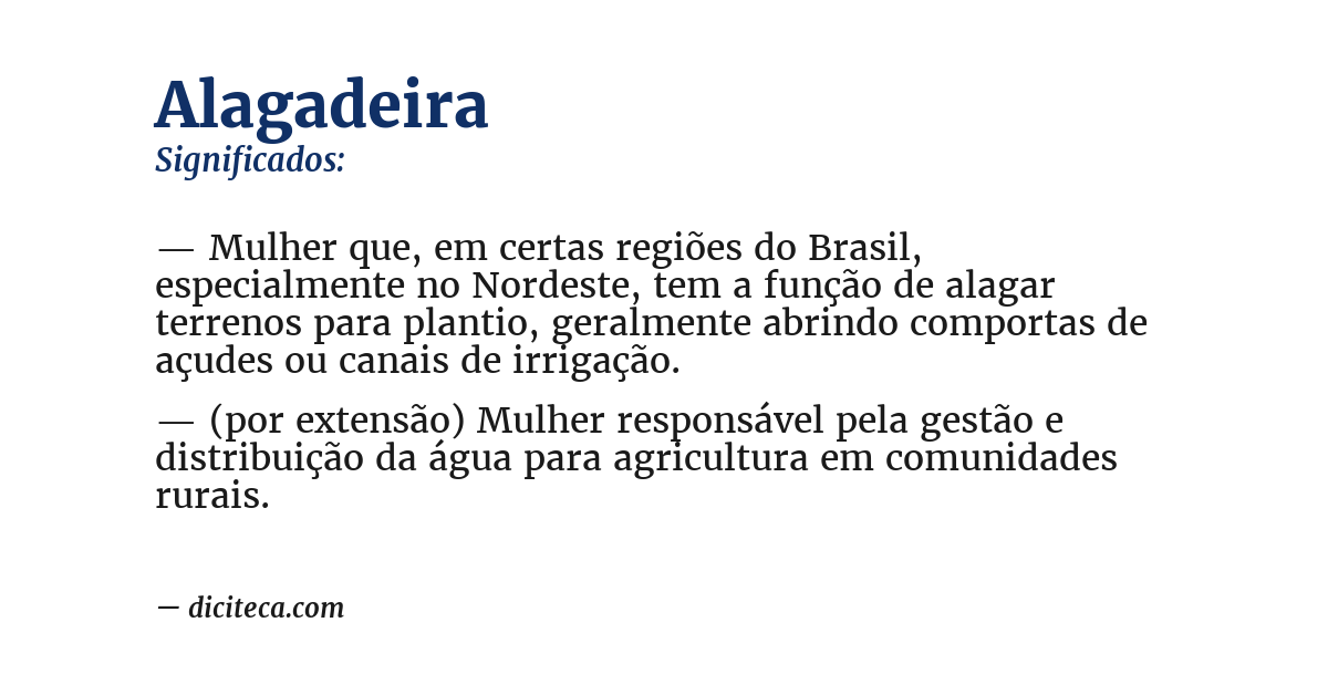 Significado de alagadeira