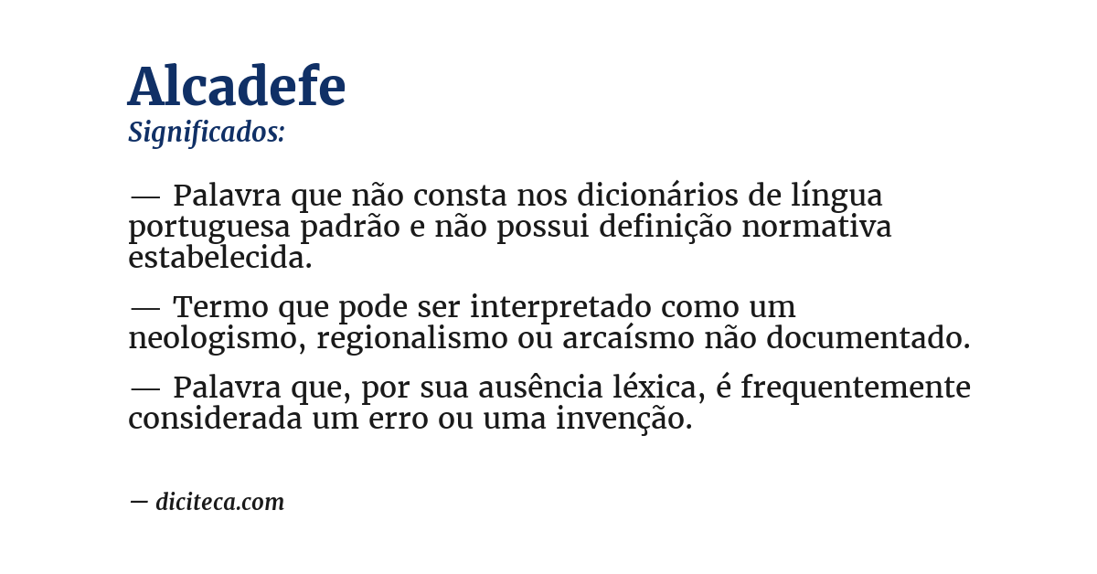 Significado de alcadefe