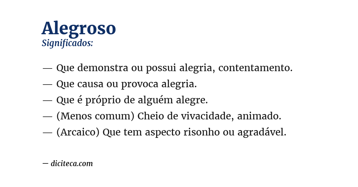 Significado de alegroso