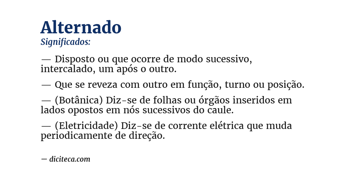 Significado de alternado