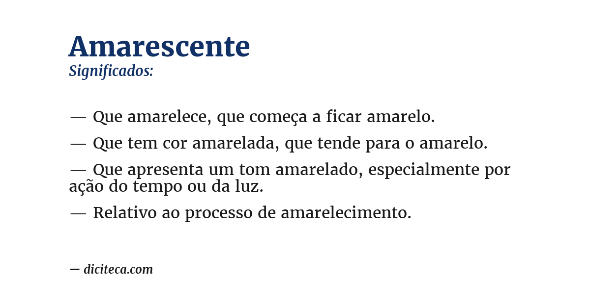 Significado de amarescente