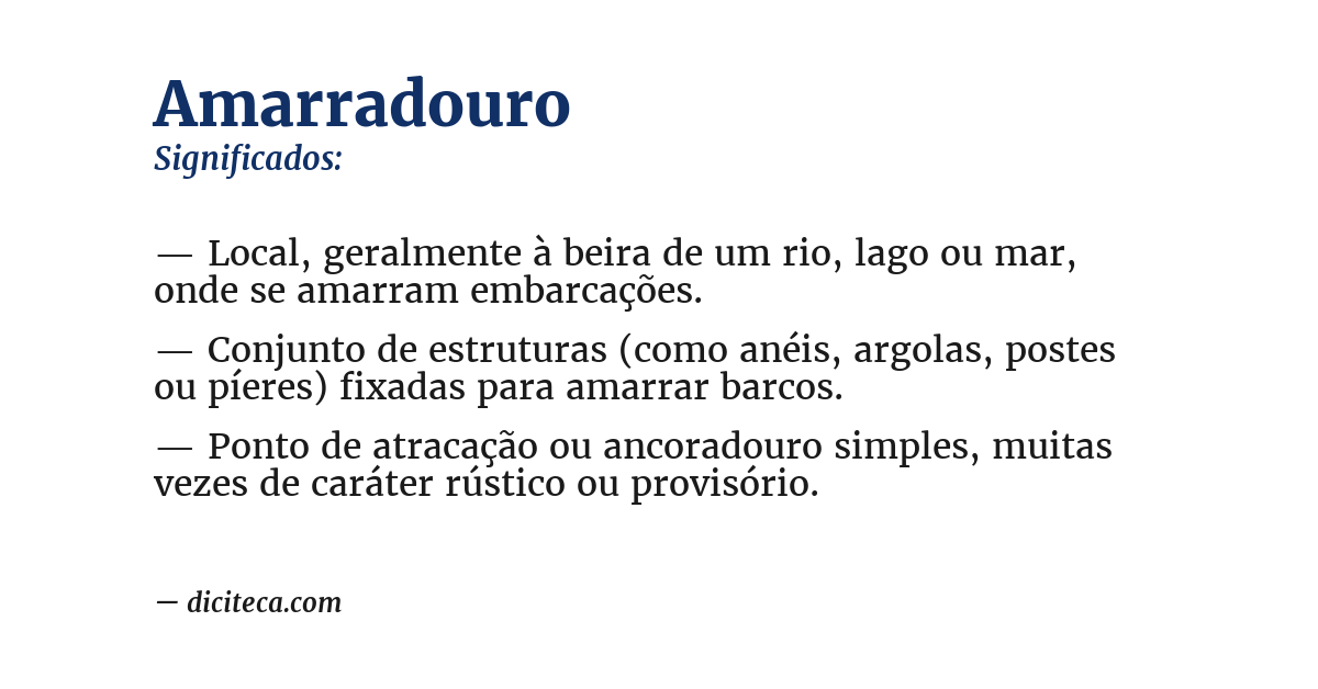 Significado de amarradouro