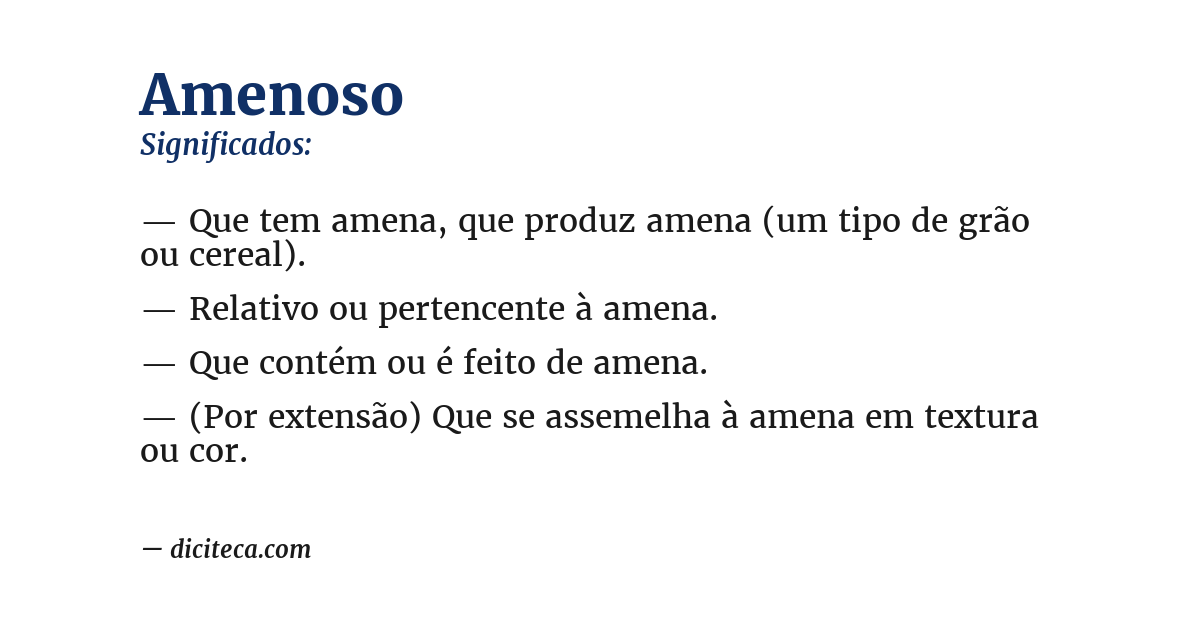 Significado de amenoso