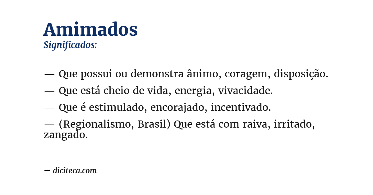 Significado de amimados