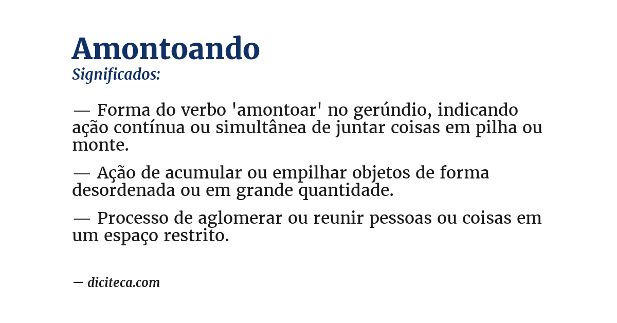 Significado de amontoando