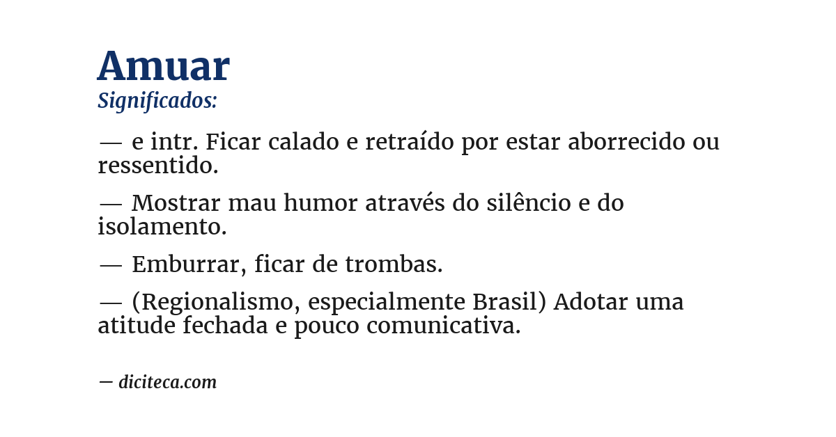 Significado de amuar