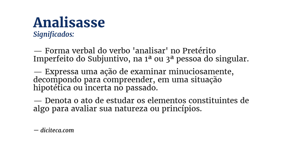 Significado de analisasse