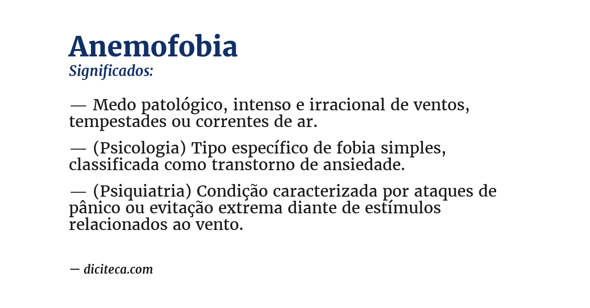 Significado de anemofobia