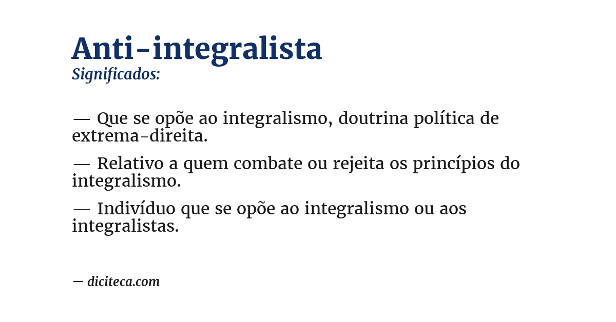 Significado de anti-integralista