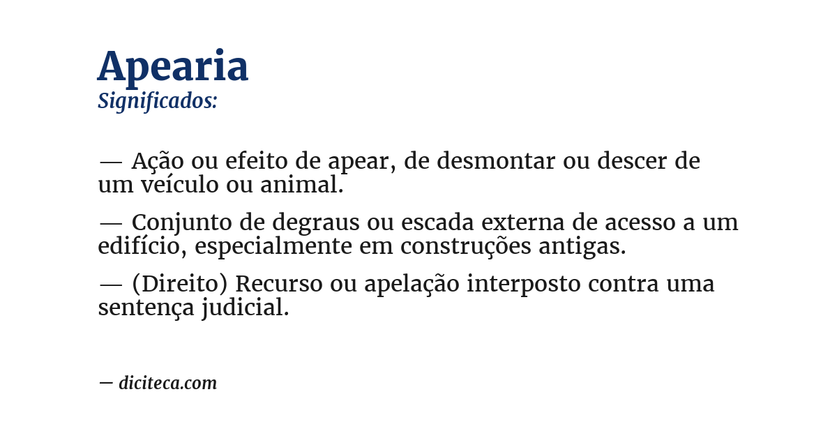 Significado de apearia