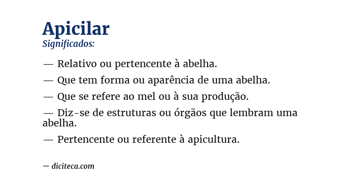 Significado de apicilar