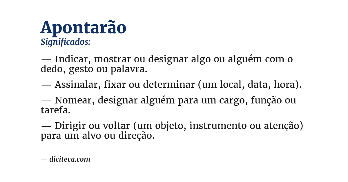 Significado de apontarão