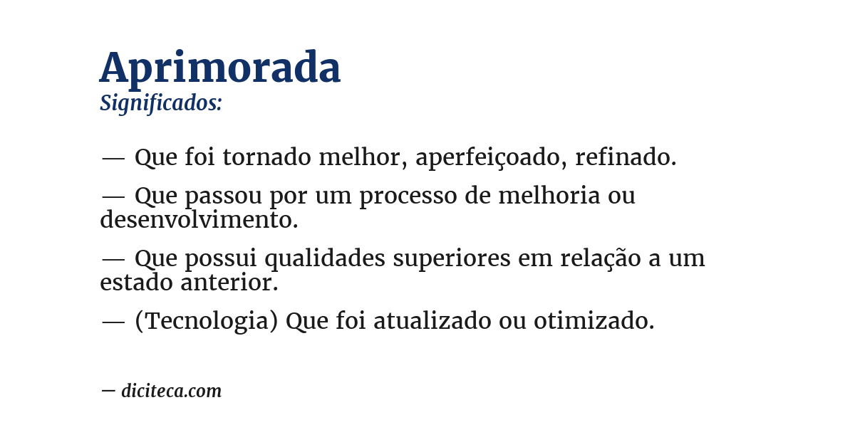 Significado de aprimorada