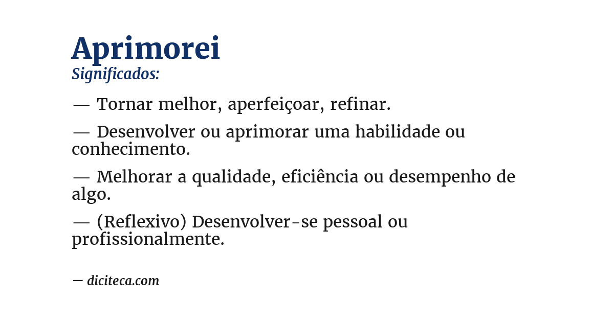 Significado de aprimorei