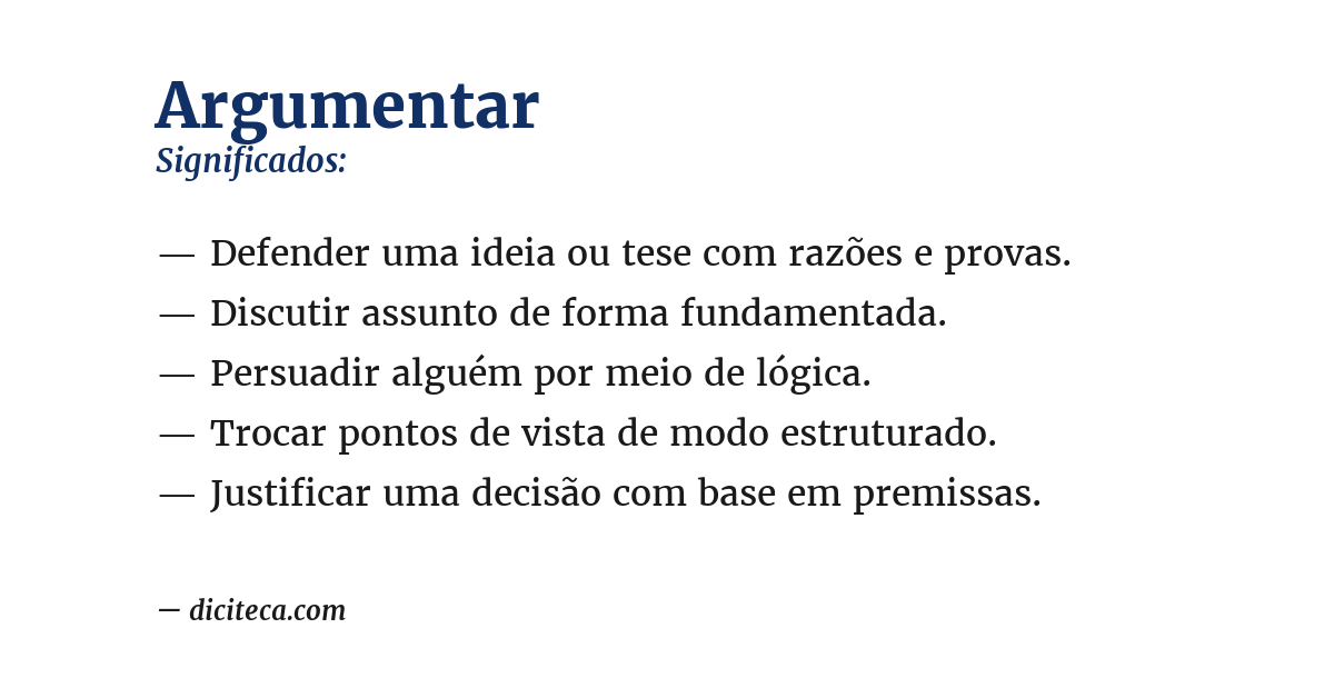 Significado de argumentar