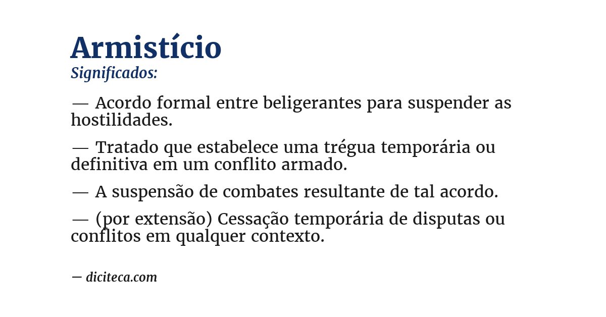 Significado de armistício