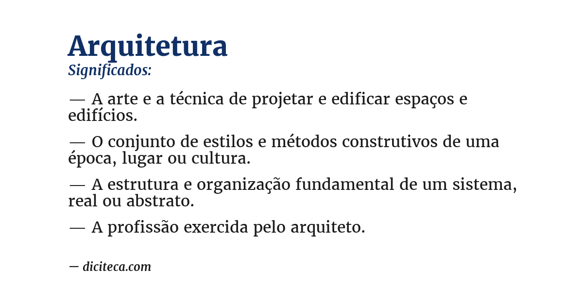 Significado de arquitetura