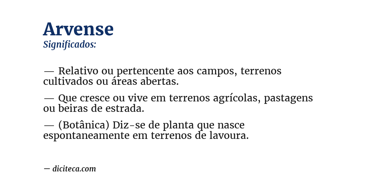 Significado de arvense
