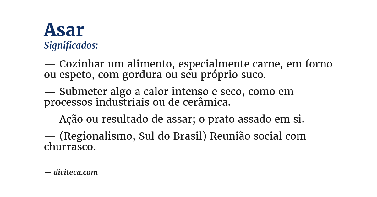 Significado de asar