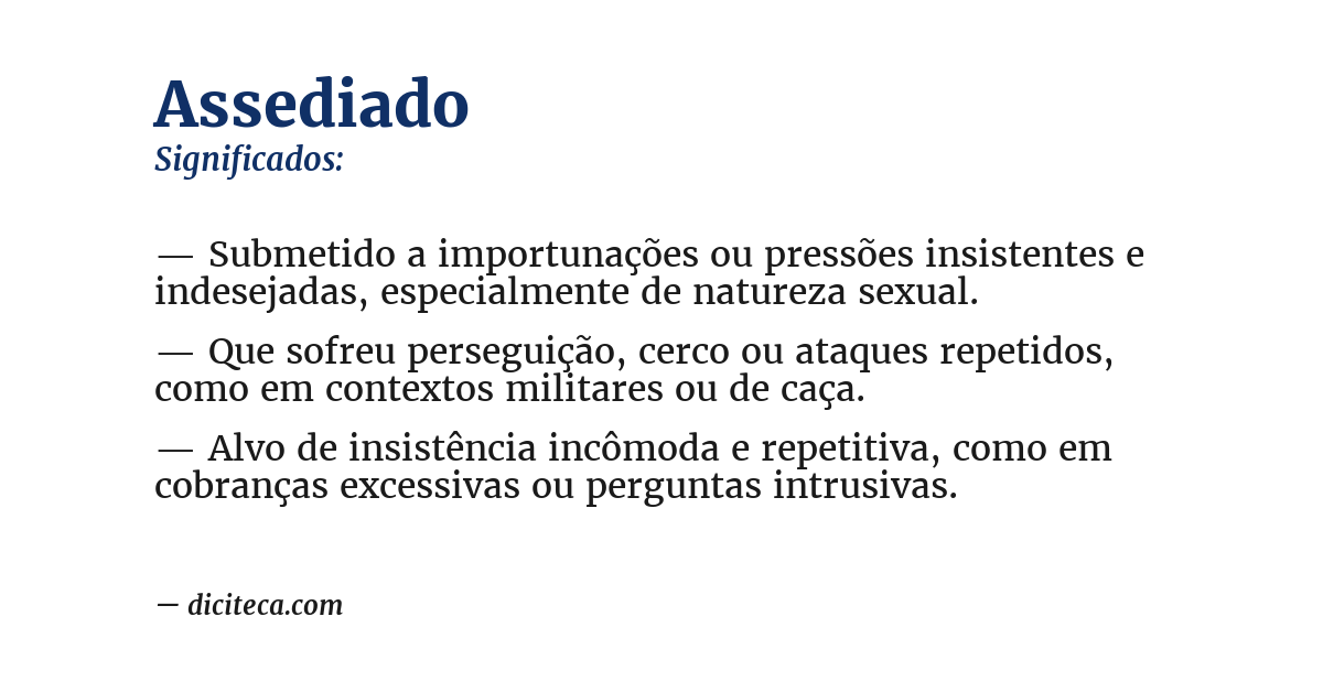 Significado de assediado