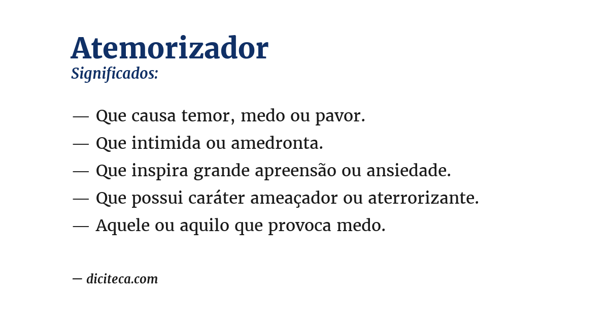 Significado de atemorizador